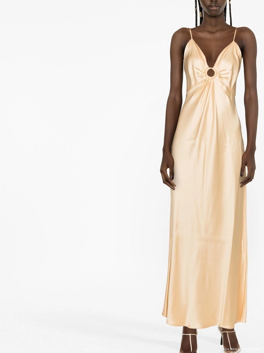 Affordable ring-detail satin Stella maxi Women dress McCartney 0708